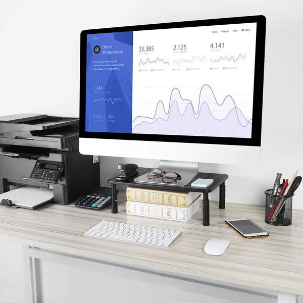 3-Level Adjustable Monitor Stand with Ventilated Steel Platform