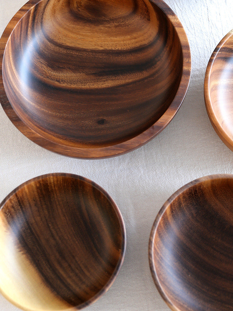Natural Wooden Salad & Fruit Bowl – Home & Restaurant Serving Bowl