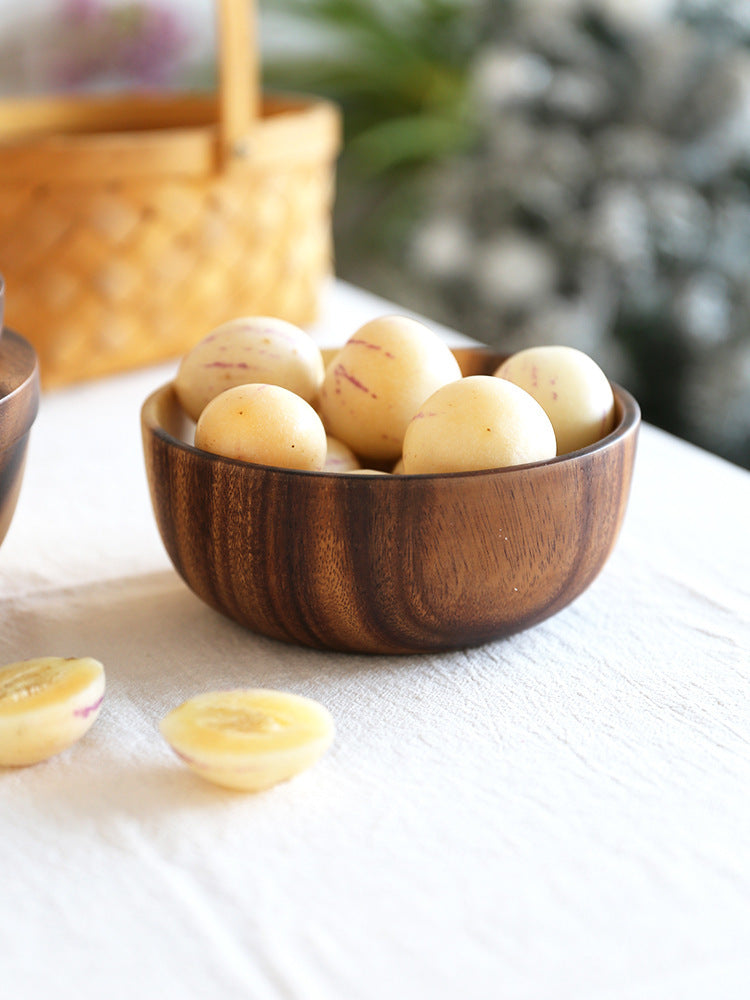 Natural Wooden Salad & Fruit Bowl – Home & Restaurant Serving Bowl