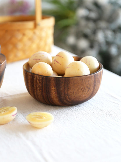 Natural Wooden Salad & Fruit Bowl – Home & Restaurant Serving Bowl