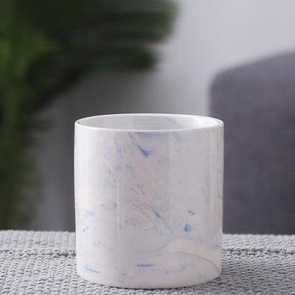 Modern Marbled Ceramic Plant Pot – Indoor Planter for Succulents & Flowers