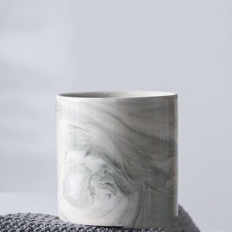 Modern Marbled Ceramic Plant Pot – Indoor Planter for Succulents & Flowers