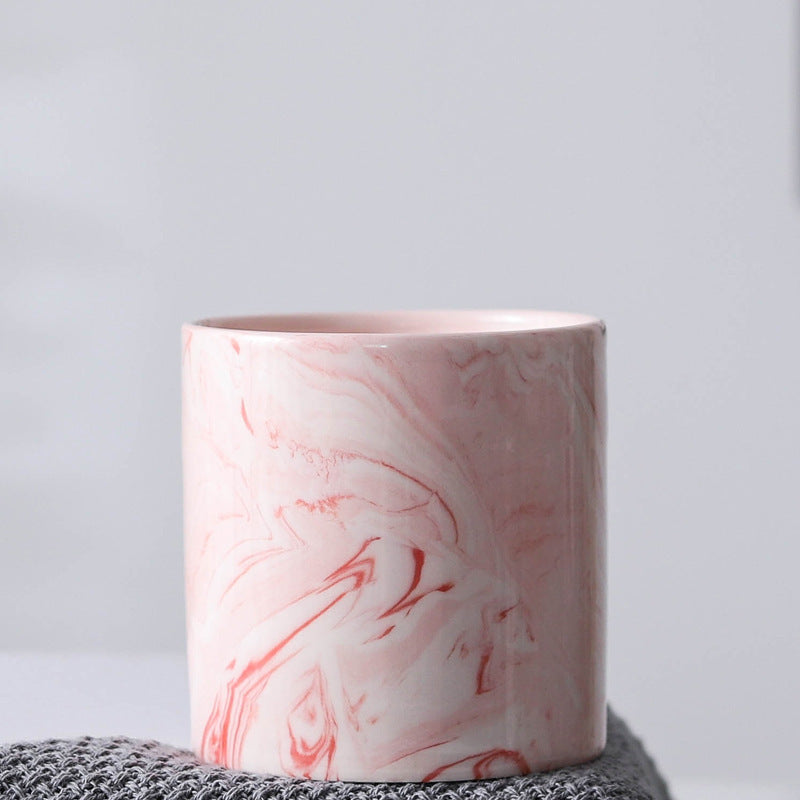 Modern Marbled Ceramic Plant Pot – Indoor Planter for Succulents & Flowers