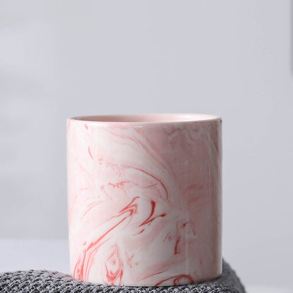 Modern Marbled Ceramic Plant Pot – Indoor Planter for Succulents & Flowers