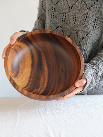Natural Wooden Salad & Fruit Bowl – Home & Restaurant Serving Bowl