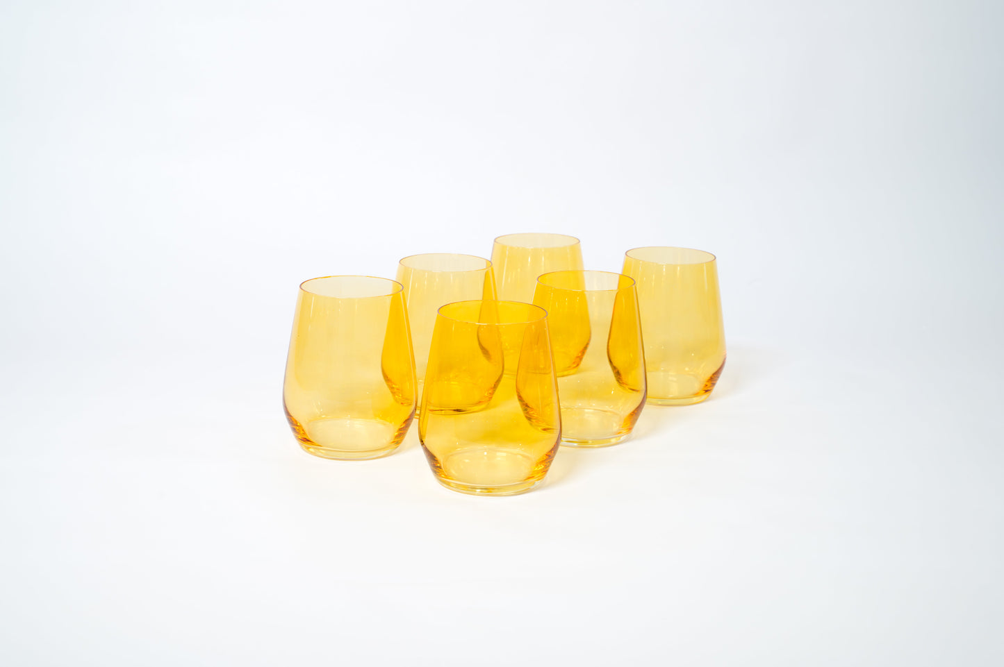 Sunshine Yellow -  Stemless Colored Wine Glass