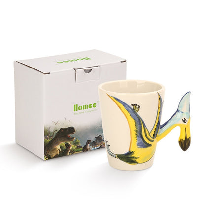 Hand-Painted 3D Dinosaur Ceramic Coffee Mug for Kids