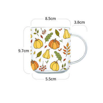 Borosilicate Cartoon Tumbler - Mushroom, Pumpkin, Lemon