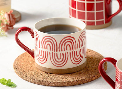 Retro Pattern Ceramic Coffee Mug