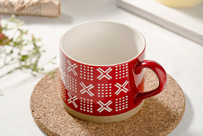 Retro Pattern Ceramic Coffee Mug